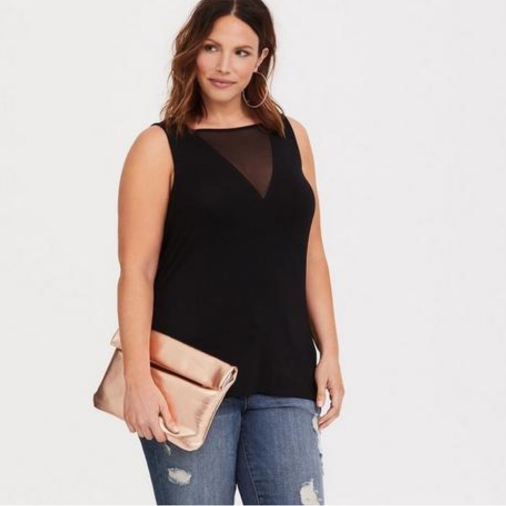 NWT Torrid Mesh Illusion Black Tank 4